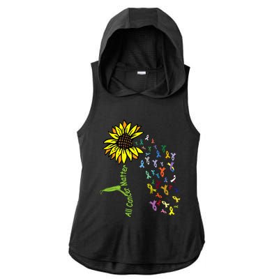 All Cancer Matters Awareness Day Ribbon Ladies PosiCharge Tri-Blend Wicking Draft Hoodie Tank