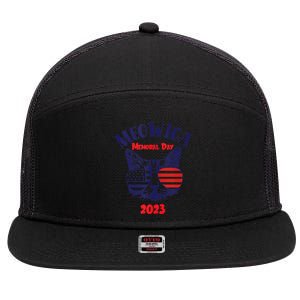 America Cat Memorial Day Design Gift 7 Panel Mesh Trucker Snapback Hat