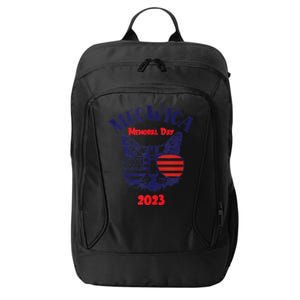 America Cat Memorial Day Design Gift City Backpack