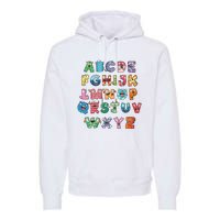 Abc Cute Monster Alphabet Halloween Teacher Costume Kids Premium Hoodie