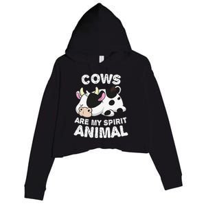 Anime Cows My Spirit Animal Gifts for Animal Lovers cute design is a perfect gift if you love cows. Get this funny cows clothes for Birthday gift, Christmas gift or Anniversary gift for any cows lover. Crop Fleece Hoodie