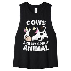 Anime Cows My Spirit Animal Gifts for Animal Lovers cute design is a perfect gift if you love cows. Get this funny cows clothes for Birthday gift, Christmas gift or Anniversary gift for any cows lover. Women's Racerback Cropped Tank