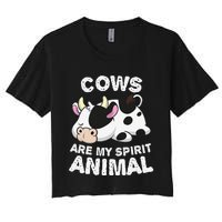 Anime Cows My Spirit Animal Gifts for Animal Lovers cute design is a perfect gift if you love cows. Get this funny cows clothes for Birthday gift, Christmas gift or Anniversary gift for any cows lover. Women's Crop Top Tee