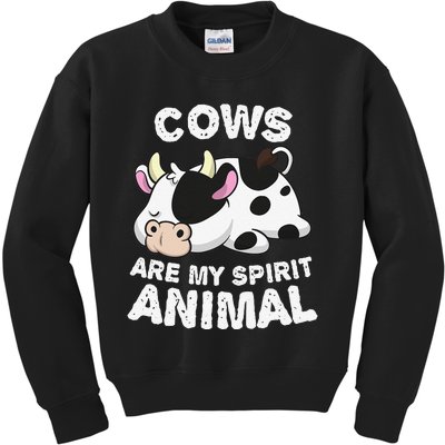 Anime Cows My Spirit Animal Gifts for Animal Lovers cute design is a perfect gift if you love cows. Get this funny cows clothes for Birthday gift, Christmas gift or Anniversary gift for any cows lover. Kids Sweatshirt