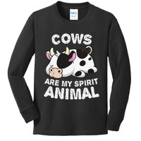 Anime Cows My Spirit Animal Gifts for Animal Lovers cute design is a perfect gift if you love cows. Get this funny cows clothes for Birthday gift, Christmas gift or Anniversary gift for any cows lover. Kids Long Sleeve Shirt