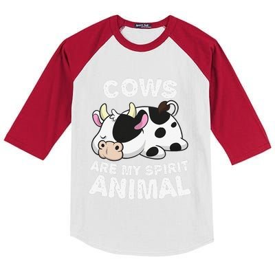 Anime Cows My Spirit Animal Gifts for Animal Lovers cute design is a perfect gift if you love cows. Get this funny cows clothes for Birthday gift, Christmas gift or Anniversary gift for any cows lover. Kids Colorblock Raglan Jersey