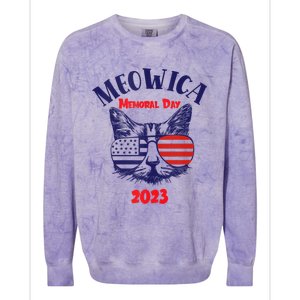 America Cat Memorial Day Design Gift Colorblast Crewneck Sweatshirt