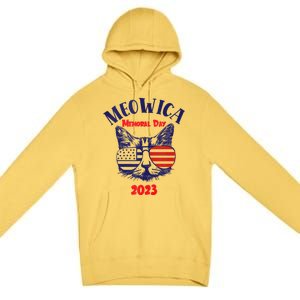 America Cat Memorial Day Design Gift Premium Pullover Hoodie