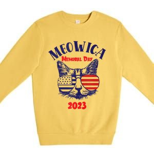 America Cat Memorial Day Design Gift Premium Crewneck Sweatshirt