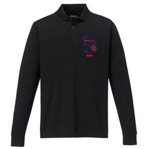 America Cat Memorial Day Design Gift Performance Long Sleeve Polo