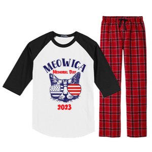 America Cat Memorial Day Design Gift Raglan Sleeve Pajama Set