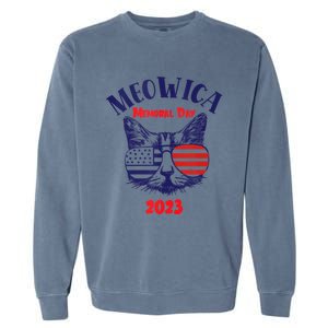 America Cat Memorial Day Design Gift Garment-Dyed Sweatshirt