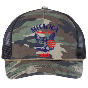 America Cat Memorial Day Design Gift Retro Rope Trucker Hat Cap