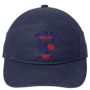 America Cat Memorial Day Design Gift 7-Panel Snapback Hat