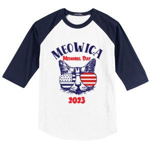 America Cat Memorial Day Design Gift Baseball Sleeve Shirt