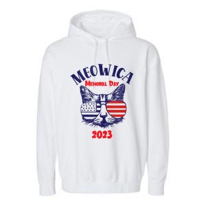 America Cat Memorial Day Design Gift Garment-Dyed Fleece Hoodie