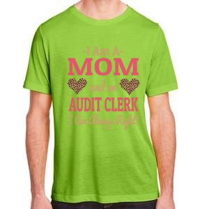 Audit Clerk Mom Leopard Print Hearts Funny Saying Gift Adult ChromaSoft Performance T-Shirt