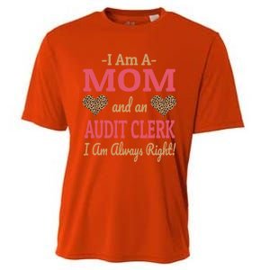 Audit Clerk Mom Leopard Print Hearts Funny Saying Gift Cooling Performance Crew T-Shirt