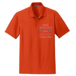 Audit Clerk Mom Leopard Print Hearts Funny Saying Gift Dry Zone Grid Polo