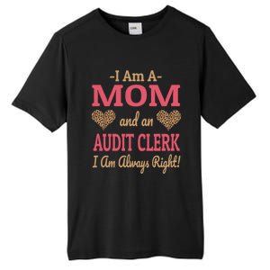 Audit Clerk Mom Leopard Print Hearts Funny Saying Gift Tall Fusion ChromaSoft Performance T-Shirt