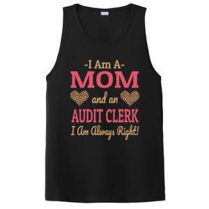 Audit Clerk Mom Leopard Print Hearts Funny Saying Gift PosiCharge Competitor Tank