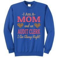 Audit Clerk Mom Leopard Print Hearts Funny Saying Gift Sweatshirt