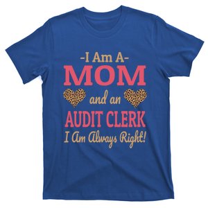 Audit Clerk Mom Leopard Print Hearts Funny Saying Gift T-Shirt