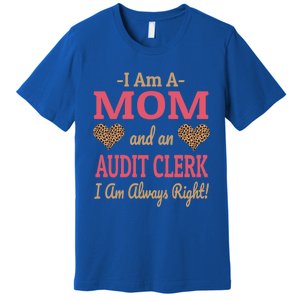 Audit Clerk Mom Leopard Print Hearts Funny Saying Gift Premium T-Shirt