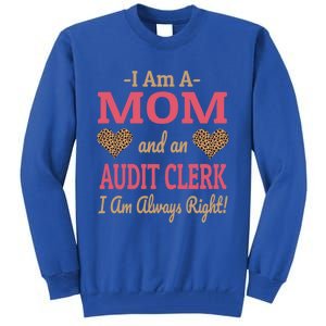 Audit Clerk Mom Leopard Print Hearts Funny Saying Gift Tall Sweatshirt