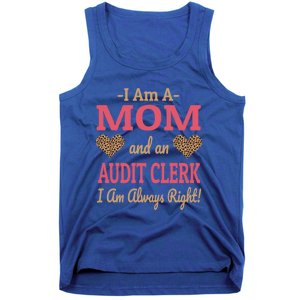 Audit Clerk Mom Leopard Print Hearts Funny Saying Gift Tank Top