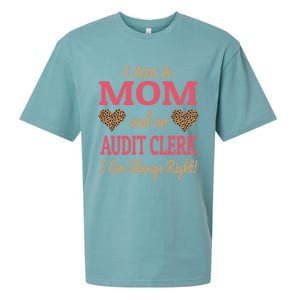 Audit Clerk Mom Leopard Print Hearts Funny Saying Gift Sueded Cloud Jersey T-Shirt