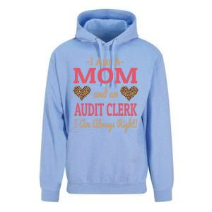 Audit Clerk Mom Leopard Print Hearts Funny Saying Gift Unisex Surf Hoodie