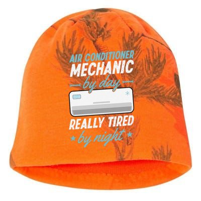 Air Conditioner Mechanic By Day Really Tired By Night Kati - Camo Knit Beanie