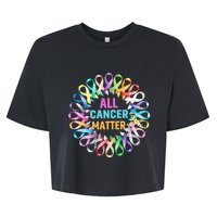 All Cancer Matter Colorful Ribbons Cancer Awareness Bella+Canvas Jersey Crop Tee