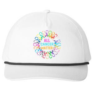 All Cancer Matter Colorful Ribbons Cancer Awareness Snapback Five-Panel Rope Hat