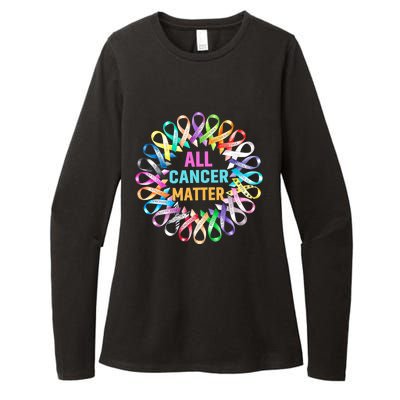 All Cancer Matter Colorful Ribbons Cancer Awareness Womens CVC Long Sleeve Shirt