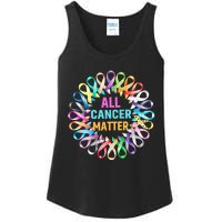 All Cancer Matter Colorful Ribbons Cancer Awareness Ladies Essential Tank