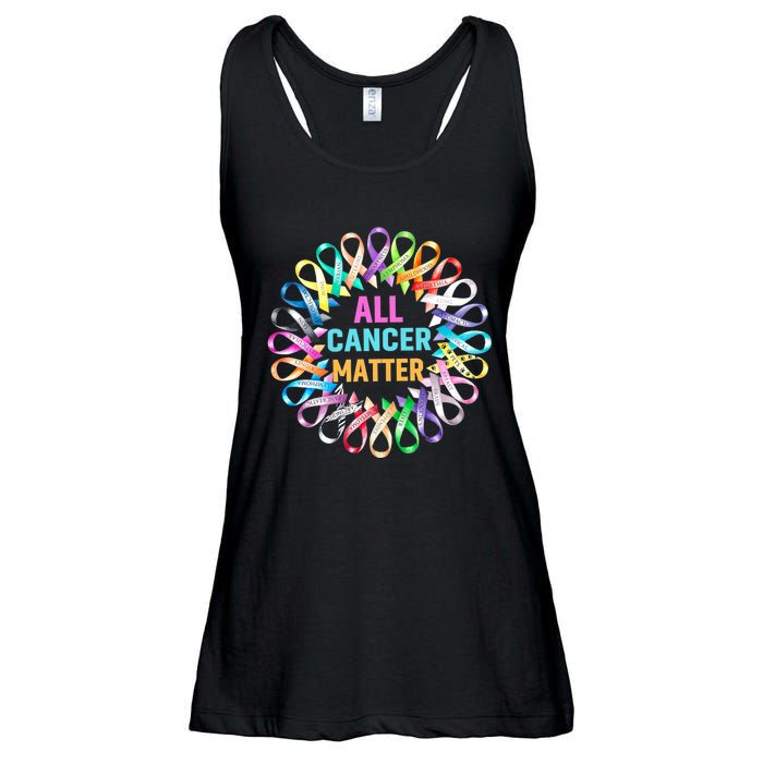 All Cancer Matter Colorful Ribbons Cancer Awareness Ladies Essential Flowy Tank