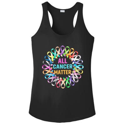 All Cancer Matter Colorful Ribbons Cancer Awareness Ladies PosiCharge Competitor Racerback Tank