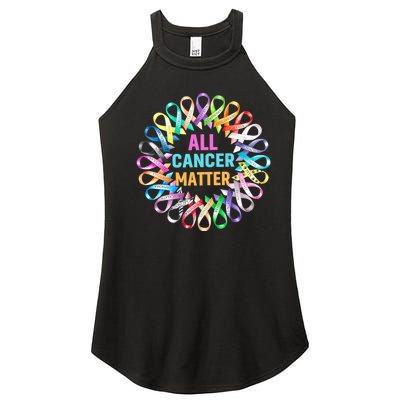 All Cancer Matter Colorful Ribbons Cancer Awareness Women's Perfect Tri Rocker Tank