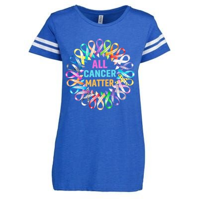 All Cancer Matter Colorful Ribbons Cancer Awareness Enza Ladies Jersey Football T-Shirt