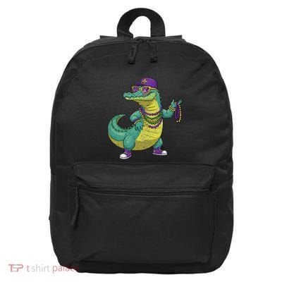 Aligator Crocodiles Mardi Gras Costume Mardi Gras Gift 16 in Basic Backpack
