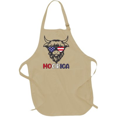 American Cow Moorica 4th Of July Meaningful Gift Full-Length Apron With Pockets