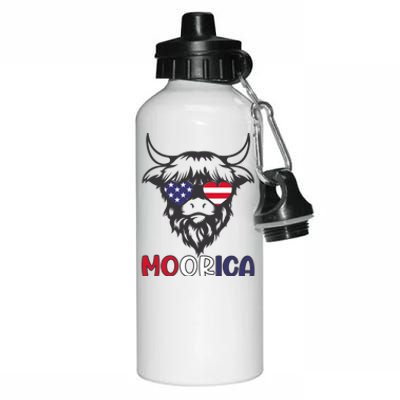 American Cow Moorica 4th Of July Meaningful Gift Aluminum Water Bottle