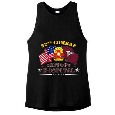Army Combat Medic 32nd Combat Support Hospital Veteran Ladies PosiCharge Tri-Blend Wicking Tank