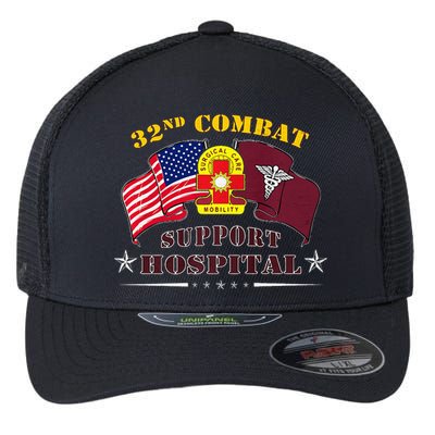 Army Combat Medic 32nd Combat Support Hospital Veteran Flexfit Unipanel Trucker Cap