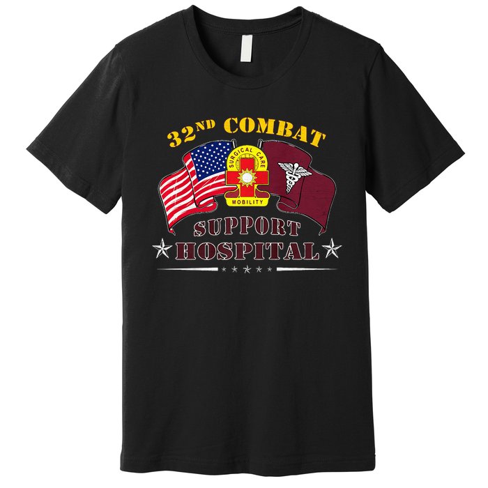 Army Combat Medic 32nd Combat Support Hospital Veteran Premium T-Shirt