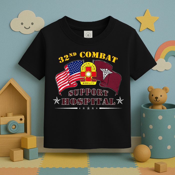 Army Combat Medic 32nd Combat Support Hospital Veteran Toddler T-Shirt