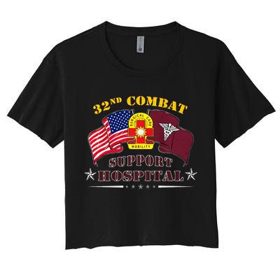 Army Combat Medic 32nd Combat Support Hospital Veteran Crop Top
