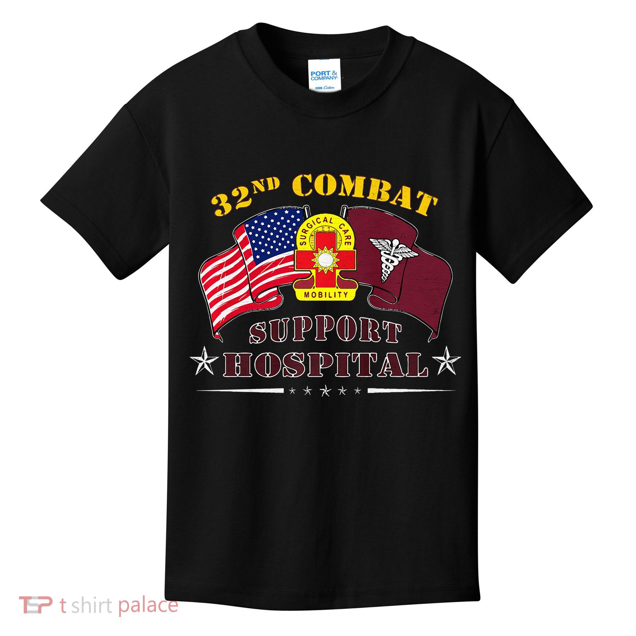 Army Combat Medic 32nd Combat Support Hospital Veteran Kids T-Shirt